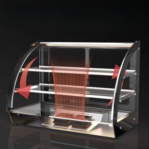 ตู้อุ่นพิซซ่าแบบปรับแต่งได้สองชั้น 820 วัตต์ พร้อมประตูเลื่อน ควบคุมอุณหภูมิแม่นยำ ใช้สำหรับร้านเบเกอรี่/ชีส/ไก่ทอด - Product Image 2