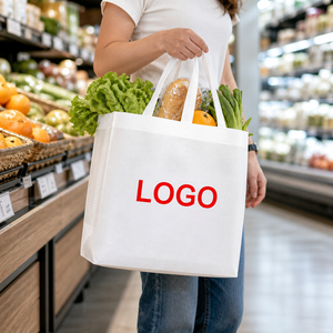 Wholesale Reusable Non Woven Promotional Folding Medium <b>Tote</b> <b>Bags</b> Custom Logo Silk Screen Printed Shoulder Handle Recyclable - Product Image 1
