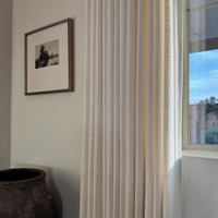 Rideaux occultants modernes de style maison élégant avec tissu en lin texturé Décoration intérieure moderne