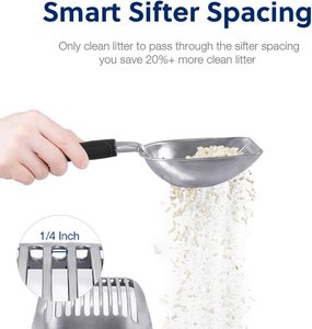 Cuchara de arena portátil, tamiz de aleación de aluminio, mango largo, pala de <span class=keywords><strong>Metal</strong></span> para caca de gatito, fabricante de mascotas - Product Image 4