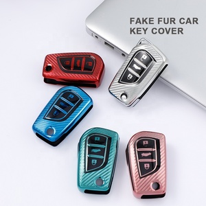 Housse de clé de voiture en TPU fibre de carbone pour Toyota Auris Corolla Yaris Prius <span class=keywords><strong>Aygo</strong></span> Camry RAV4 HILUX REVO, étui de clé de voiture d'usine - Product Image 6