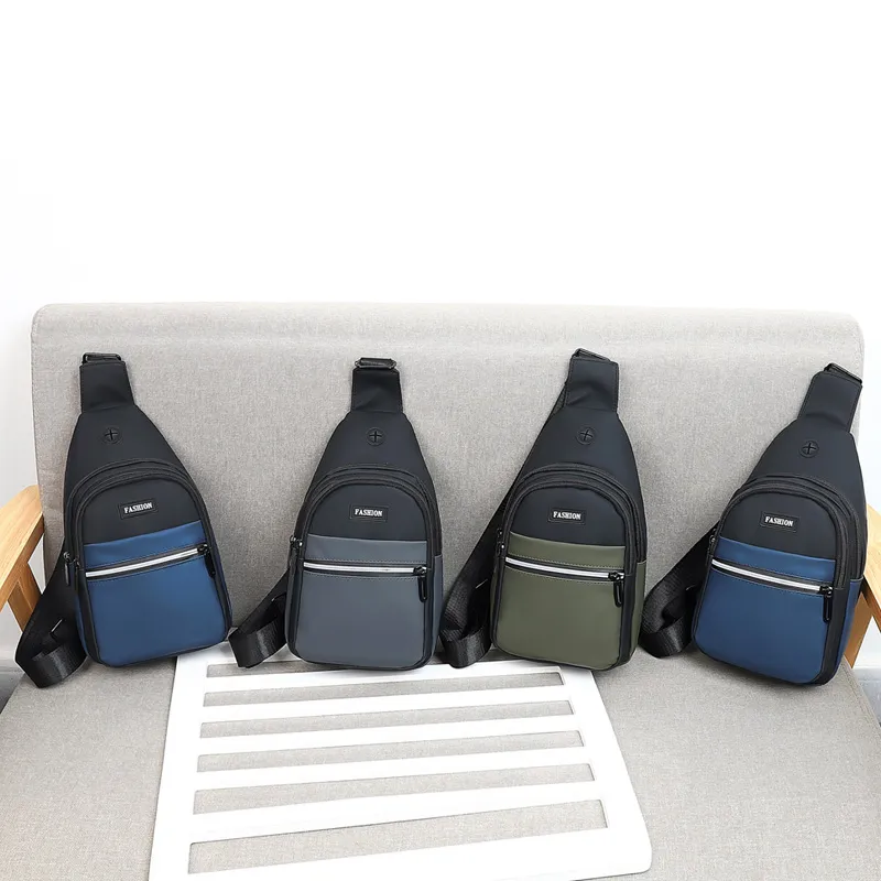 Factory wholesale males' casual chest bag men's new fashion chest bag outdoor sports chest purses for men