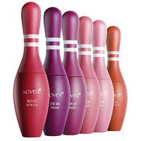 Aliver Vente en gros 6 couleurs Rouge à lèvres liquide design bowling Logo personnalisé Mini brillant à lèvres Teinte à lèvres imperméable