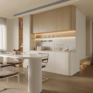 Meuble de rangement pour la maison, style français moderne, panneau en bois, chambre à coucher, table à vin, vaisselle, étagères amovibles pour salon, villas - Product Image 1