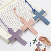 Marque-page en cuir PU coloré, marqueurs de pages de livre, accessoires bibliques, cadeaux chrétiens pour l'église, pour les amateurs de livres chrétiens