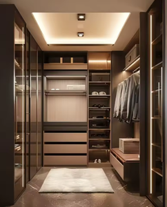 Système <span class=keywords><strong>de</strong></span> dressing moderne <span class=keywords><strong>de</strong></span> luxe <span class=keywords><strong>avec</strong></span> éclairage LED intégré, grande capacité, organisation <span class=keywords><strong>de</strong></span> tiroirs pour chambre et salon - Product Image 2