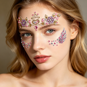 Pegatinas de Maquillaje de Ojos con Pedrerí<span class=keywords><strong>a</strong></span> Multicolor de Lujo para la Frente, Adornos de Pedrerí<span class=keywords><strong>a</strong></span> para Escenario y Fiestas - Product Image 3