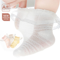Nouveau été blanc princesse dentelle chaussettes pour filles Kidsren bébé filles pur coton mince tricoté décontracté équipage hauteur dentelle conception