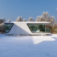 Capsule spatiale de luxe moderne préfabriquée en conteneur avec mobilier personnalisé, portable pour hôtel et chambre à coucher