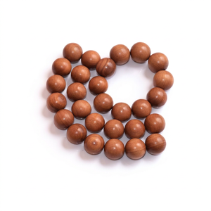 Perles de Mala en bois de santal lisse, bijoux et artisanat bohème faits à la main, écologiques, avec parfum durable, décoration de mariage rustique - Product Image 1