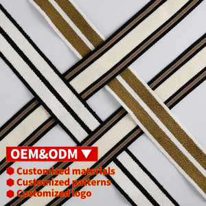 Pita Rajut <span class=keywords><strong>Jacquard</strong></span> Logo Grosir Pabrik, Pita Dua Warna 40MM, Tali Webbing Poliester Custom untuk Kemeja, Hoodie, Pakaian Olahraga - Product Image 2