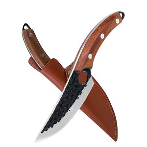 6 بوصة سكين طاه احترافي من الفولاذ المقاوم للصدأ بمقبض خشبي مطبخ صغير للاستخدام الخارجي فيليه جزار كليفر - Product Image 1