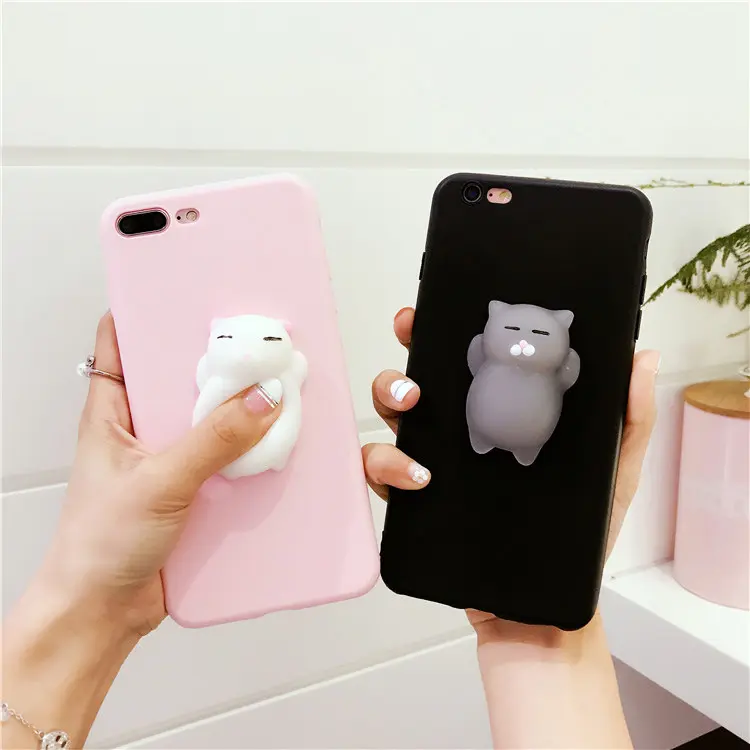 Squishy 3D Pinch Poke Silikon Karikatur Squishy TPU Hülle Telefonhülle für Iphone