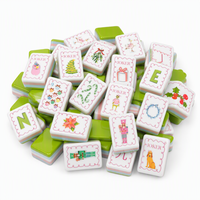 Tuiles de Mahjong de Noël, 160 tuiles de Mahjong américaines d'Halloween, ensemble de tuiles de Mahjong personnalisées rose nacré