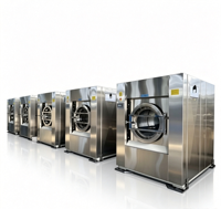 Laveuse-essoreuse industrielle électrique à commande PLC, entièrement automatique, pour blanchisserie commerciale, en acier inoxydable