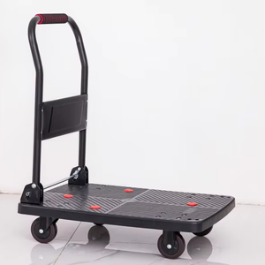 Black Blue Foldable Warehouse Cart <strong>Trolley</strong> Steel Handle Platform <strong>Hand</strong> <strong>Trolley</strong> Camping Cart <strong>Trolley</strong> Folding - Product Image 1