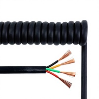 Câble électrique flexible en spirale pour machine industrielle, 2, 3, 4, 5, 6 conducteurs, en PVC, PU, PUR, caoutchouc, câble enroulé, câble à ressort