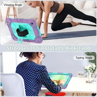 Sağlam Kılıf Mor ve Nane Yeşili Sağlam Tablet Kılıfı Samsung Tab A9+/ Tab A11 Plus Üç Katmanlı Tablet Kılıfı