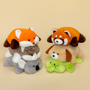 ตุ๊กตาสัตว์น้อยน่ารักนอนราบ ตุ๊กตาพ่อ ตุ๊กตาตั้งโต๊ะ พร้อมของตกแต่งตุ๊กตาขนนุ่ม ของเล่นเพื่อนนอน - Product Image 3