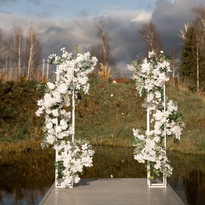 Support de présentation de fleurs de mariage DDF008 avec ensemble de fleurs artificielles, décor rectangulaire pour cérémonie de mariage et banquet - Product Image 3