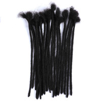 Lsybeauty 100% Dreadlocks tressées afro en cheveux humains - Extensions de dreadlocks 20'' naturelles 12'' personnalisées Cheveux brésiliens 8A 10A 12A