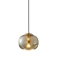 Lampe suspendue en verre de style Bauhaus nordique moderne minimaliste du milieu du siècle, design inspiré par les designers, avec éclairage LED