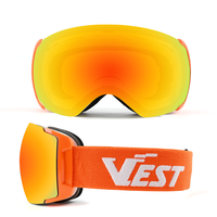 Nouvelles lunettes de ski magnétiques avec logo personnalisé, protection UV400, anti-buée, pour le snowboard