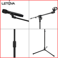 Support de microphone trépied en fer réglable et durable Letova, modèle MJ-323