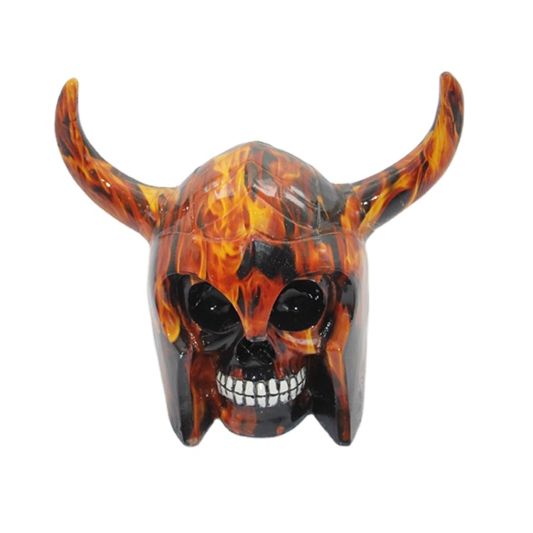 Water transfer printing colorful american style resin craft halloween skull head decor
