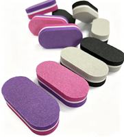 Amilay Mini Blocs de polissage pour ongles en éponge ovale, double face, grain 180/240, lime à ongles, logo personnalisé OEM, vente en gros
