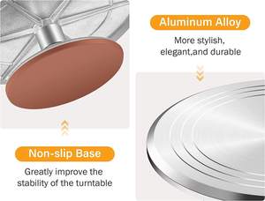 Bview nghệ thuật nhiệm vụ nặng nề hợp kim nhôm xoay đứng 12 inch bánh bàn xoay cho bánh trang trí - Product Image 3
