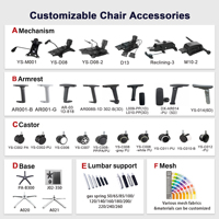 Chaise de bureau ergonomique avec support lombaire, appui-tête réglable 2D, dossier en maille respirante, accoudoirs fixes, pivotante, design moderne