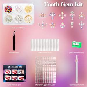 QIAO moda decorazione denti di varie forme cristalli diamanti pietre dei denti gioielli dentarie Kit di gemme dentarie - Product Image 4