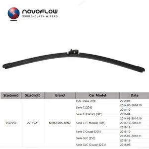 Plumas Limpiaparabrisas NOVOFLOW 26"+19"/650mm+475mm para <span class=keywords><strong>Mercedes</strong></span> Benz GLA H247 MK2 2020 2021 2022 <span class=keywords><strong>2023</strong></span>, Rendimiento Óptimo - Product Image 5