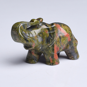 Éléphant en cristal de <span class=keywords><strong>rose</strong></span> décoratif naturel, sculpture en aventurine verte, pour cadeau - Product Image 5