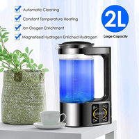 Bouilloire électrique portable en verre de 2 L avec générateur d'hydrogène SPE PEM pour eau hydrogénée domestique