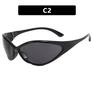 Gafas de Sol Deportivas Naranja Punk Futuristas de los 2000, Gafas de Sol <span class=keywords><strong>Retro</strong></span> Y2K para Mujer y Hombre, Gafas de Sol Envolventes de Ojo de Gato, Protección UV400 2024 - Product Image 6