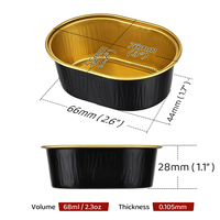 Moule à gâteau miniature en aluminium XC Y24 68 ml avec couvercle en plastique, jetable, qualité alimentaire, résistant au four