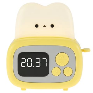 Cute Rechargeable Digital Alarm <b>Clock</b> with Dimmable Night Light Kids Sleep Training Desk <b>Clocks</b> <b>Bedside</b> Wake Alarms - Product Image 6