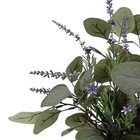 Tanaman buatan Pot perak imitasi dolar eukaliptus daun hijau Lavender dalam Pot keramik untuk rumah kantor rak meja Shower