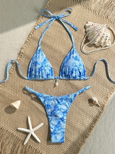 Bikini <span class=keywords><strong>de</strong></span> 2 piezas <span class=keywords><strong>con</strong></span> estampado floral, cuello halter, sexy, elástico, <span class=keywords><strong>de</strong></span> secado rápido, estilo spa, novedad 2026, suministro directo <span class=keywords><strong>de</strong></span> fábrica - Product Image 6