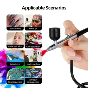 Kit de mini compresseur d'air portable pour aérographe, pistolet de pulvérisation pour nail art, tatouage, artisanat, pâtisserie, peinture, hydratation du visage - Product Image 5