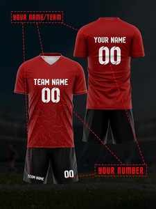 Tenue de football à col en V, nom et numéro personnalisables pour hommes, uniformes d'équipe d'entraînement 2 pièces pour adultes/étudiants, nouveau style F10 - Product Image 4