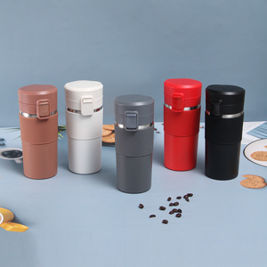 Vaso de Viaje de Acero Inoxidable de Doble Pared de 380 ml, Nuevo Estilo, Accesorio para el Regreso a Clases, para Café para Llevar - Product Image 1