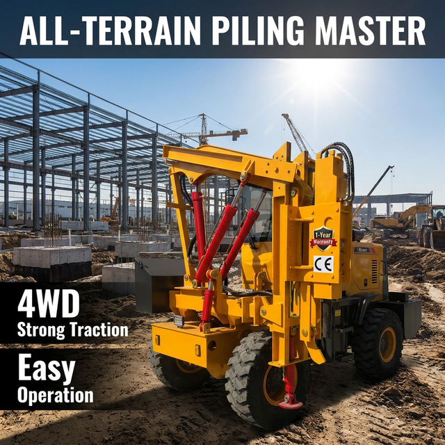 Yuanchuan Heavy Duty Crawler Pile Driver | Hydraulic Pile Driver 53KW Engine | High Torque Foundation Drilling Equipment 1 Year
