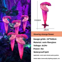 LED-Außenbeleuchtung in Exotischen Blumenformen, Einzigartig Geformt, IP65-Zertifiziert, Freistehende Metall-Harz-Glasfaser-Landschaftsdekorationen für Sehenswürdigkeiten