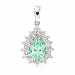 Joyería UM, Plata 925, Oro, Piedras Preciosas de Color Cultivadas en Laboratorio, Colgante Corona de Flores, Certificado NGTC, Unisex, Regalo de Aniversario o para Uso Diario - Product Image 4