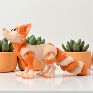 Statue de renard imprimée en 3D transfrontalière, ornements et cadeaux artisanaux, figurines créatives tendance, jouets articulés mobiles - Product Image 3