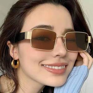 Jamie 3456 Metal Frame Square Sunglasses Gold Unisex UV400 Protection Street Style - Product Image 2