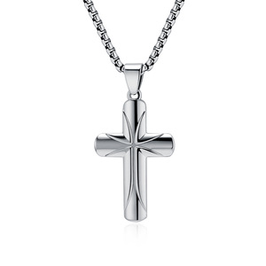 New cross-border hot-selling minimalist unisex stainless steel cross necklace with a unique and stylish <b>titanium</b> steel pendant - Product Image 5